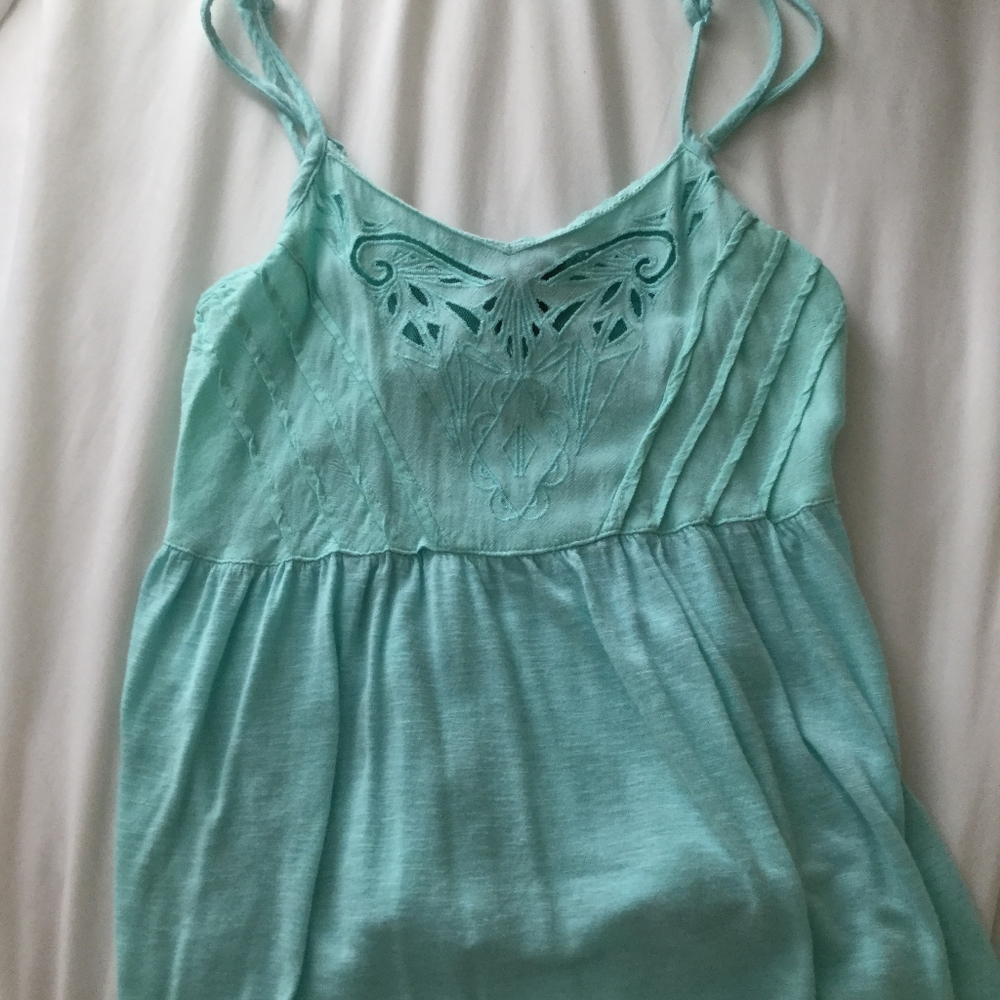 Teal cropped tank top